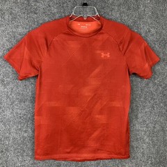 Under Armour The Tech Tee Men Small Red Subtle Geometric Pattern