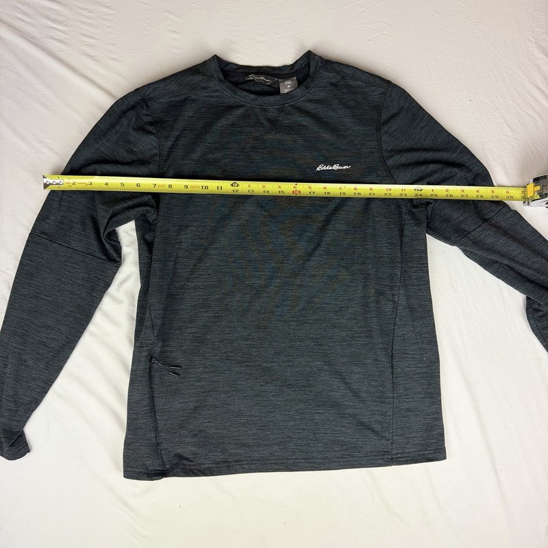 Eddie Bauer Tech Crew Men’s Medium Gray Long Sleeve Performance Shirt Zip Pocket gallery