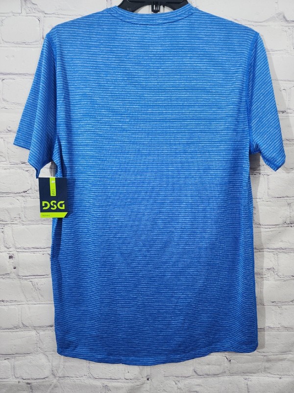 DSG Performance Training Tee SS T-Shirt Blue Striped Men Small - NEW gallery