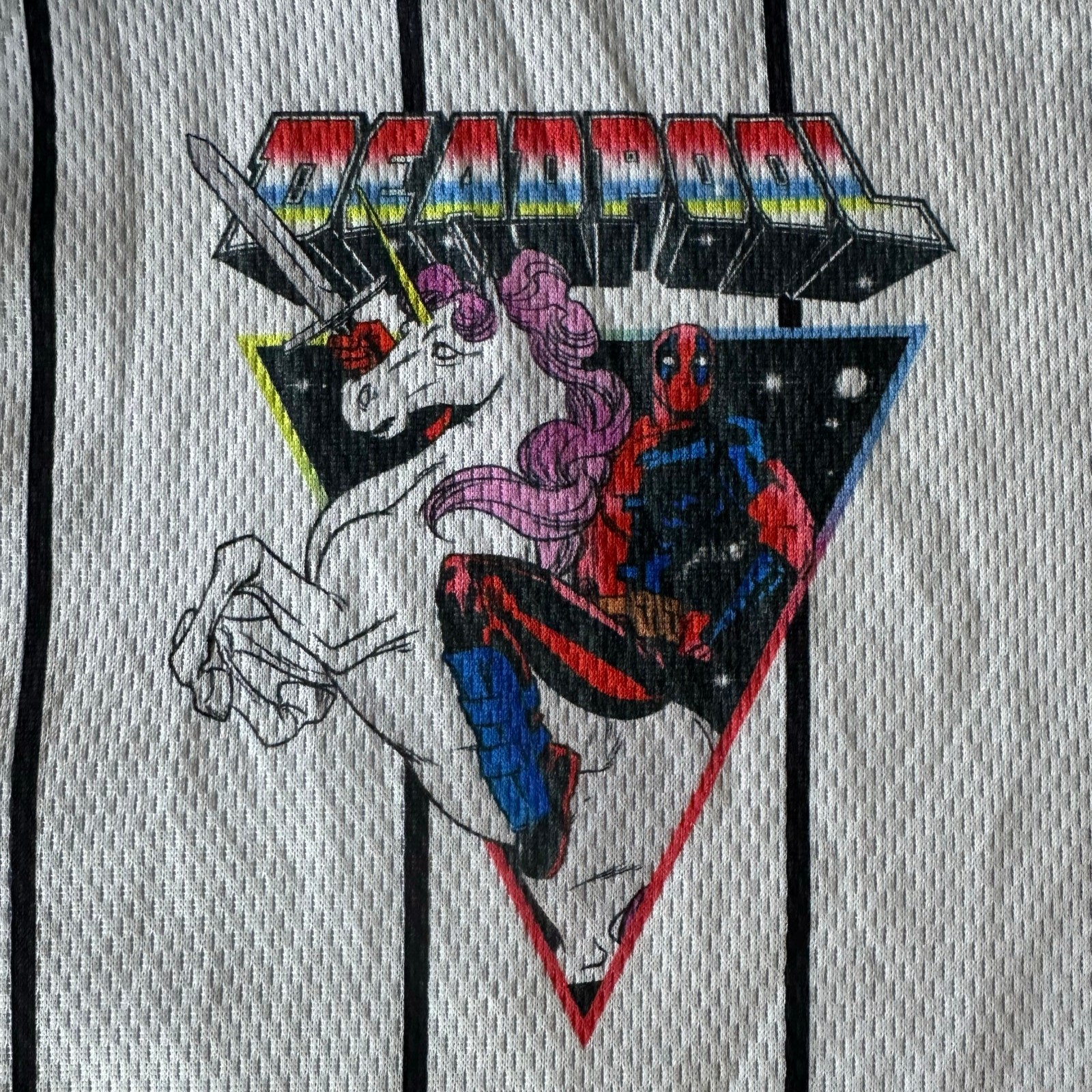 Marvel Deadpool Jersey Men XL Deadpool on Unicorn Chest and back gallery