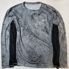 SILVER BAIT Mens 2XL Long Sleeve Fishing Stretch Shirt Black Gray Sun Protection
