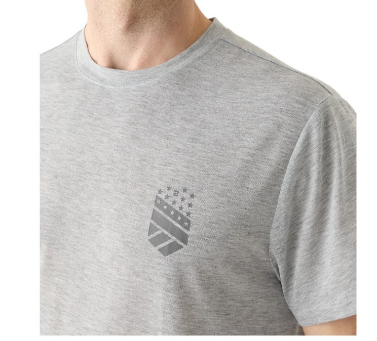 NWT Zelos Men's Size XL Heathered Grey Short Sleeve Crew Neck Active Wear Shirt gallery