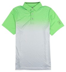 PGA TOUR Ombre Performance Polo Golf Shirt sz L Large Green Flash Gradient