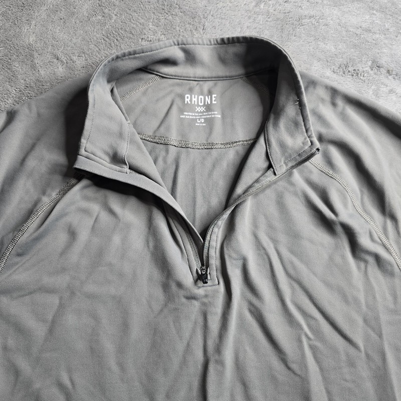 Rhone Session 1/4 Zip Pullover Mens Large Gray Retro Outdoor Performance Golf gallery