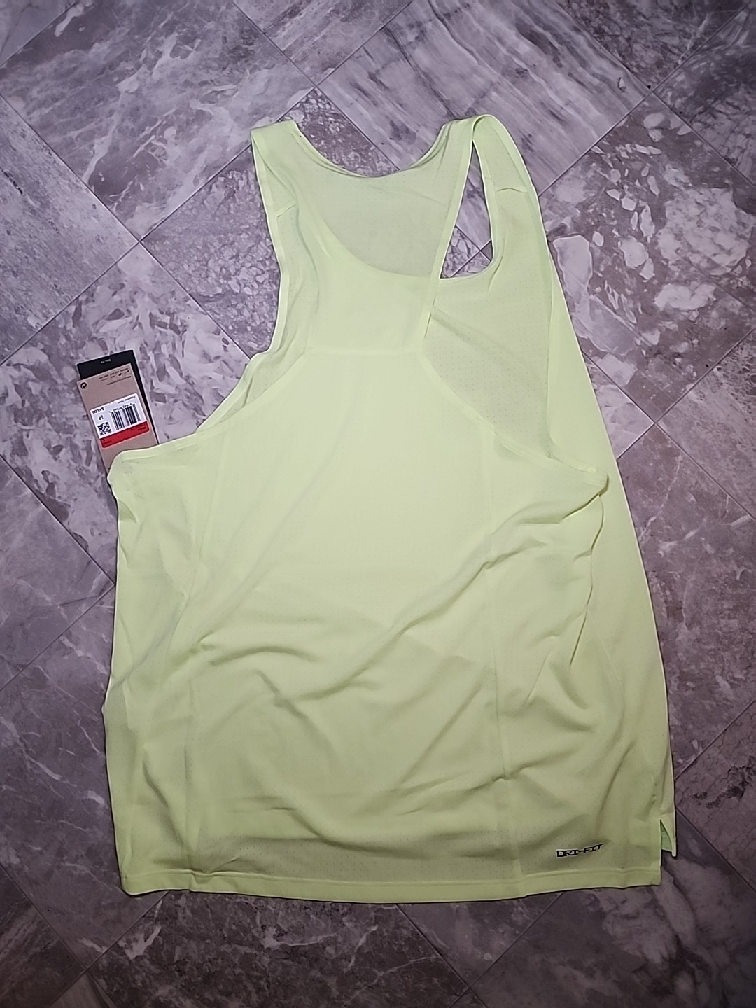 New Nike Fast Dri-Fit Running Singlet Lemon Twist Yellow Tank Top Men's Large gallery