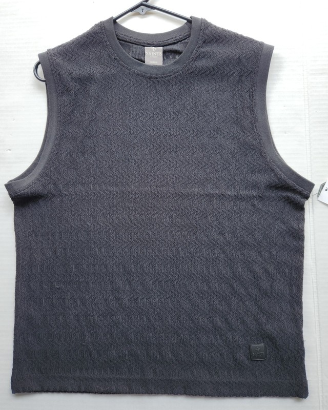 Saints Studio Men's Apparel Black See-Thru Tank Top - Size: Medium gallery