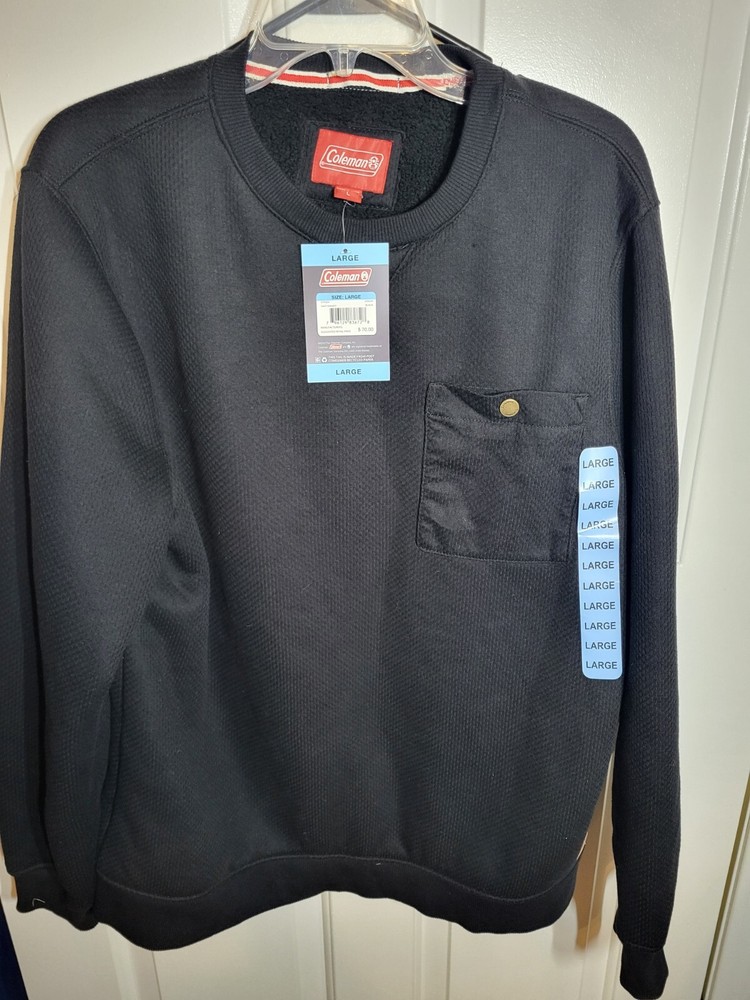 Coleman Long Sleeve Large Crew Neck Black Thermal Shirt