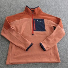 Cotopaxi Fleece Pullover Mens Small Orange 1/4 Zip Colorblock Hiking Top