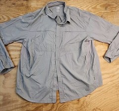 REI Gray Nylon Blend Outdoors Long Sleeve Shirt Vented Lightweight Mens 2XL