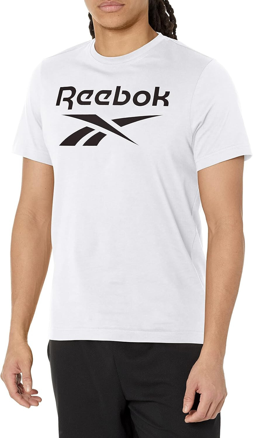 Reebok Men's Standard Big Tee | White/Black Logo | Small gallery