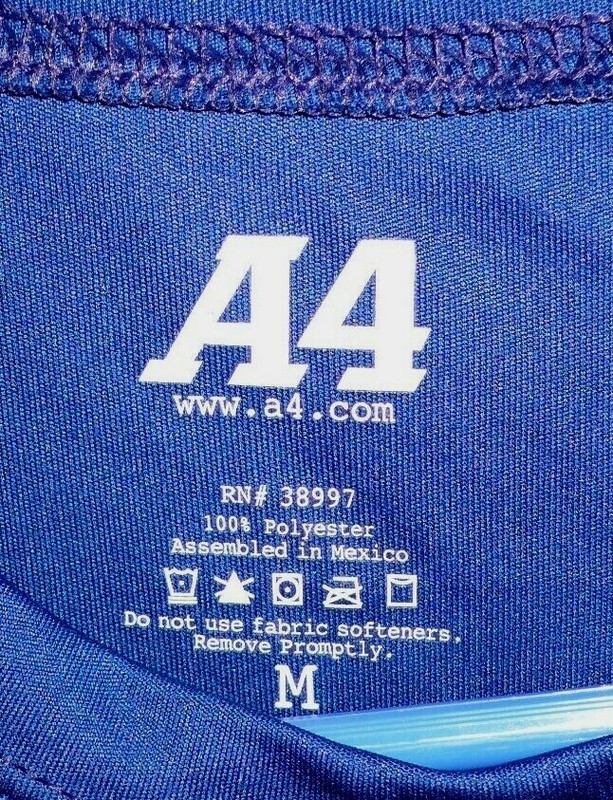 ANNAPOLIS WRESTLING activewear shirt by A4. MEN'S MEDIUM M. DARK BLUE YELLOW & gallery