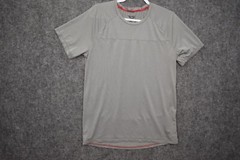 Pony Athletic Shirt Medium Gray Lightweight Short Sleeve Back Pocket Hiking Mens
