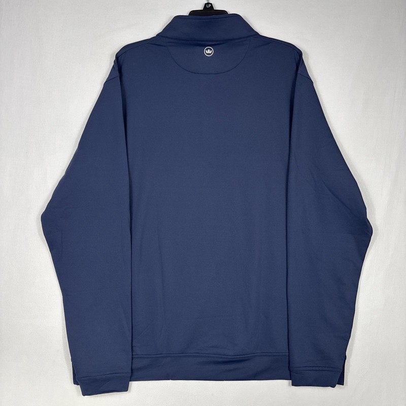 Peter Millar Perth Performance 1/4 Zip Men's 2XL Blue Pullover Golf Preppy NEW gallery