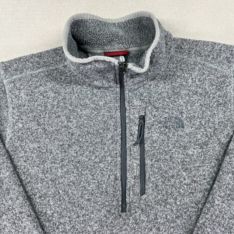 The North Face Pullover Mens Medium Marled Gray Fleece 1/2 Zip Outdoors Hike gallery