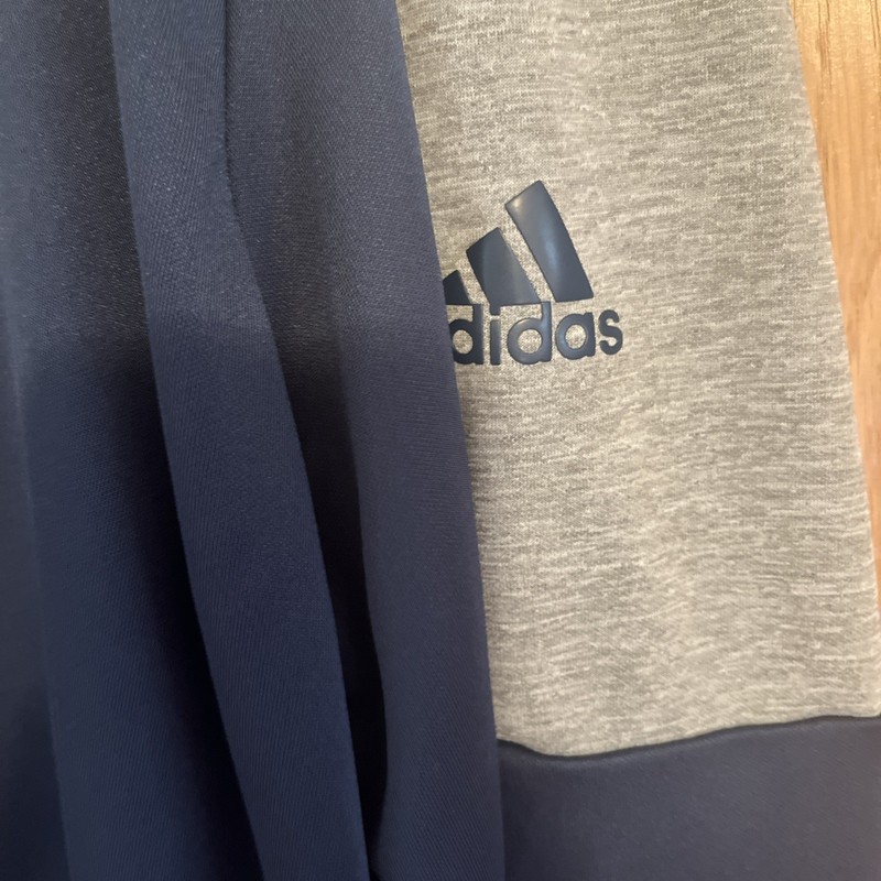 Adidas 1/4 Zip Long Sleeve Pullover Men 2XL Gray And Blue gallery