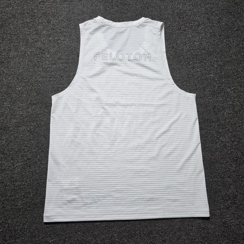 Rhone Peloton Tank Top White Mens Medium Striped Activewear Training Gym SET-181 gallery