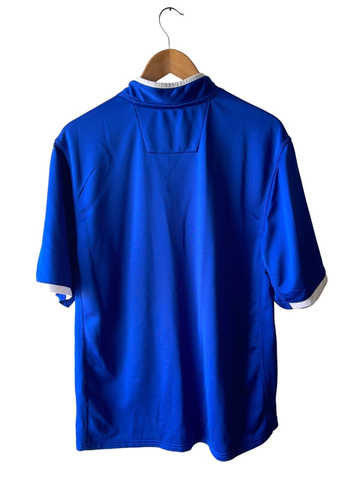 Adidas Men's Size S Blue With White Trim Quarter Zip Soccer Top gallery