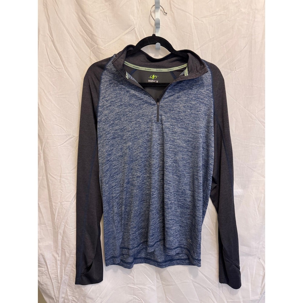 NordicTrack Men’s Quarter Zip Pullover Sweater Size Medium Blue Gray Activewear