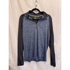NordicTrack Men’s Quarter Zip Pullover Sweater Size Medium Blue Gray Activewear