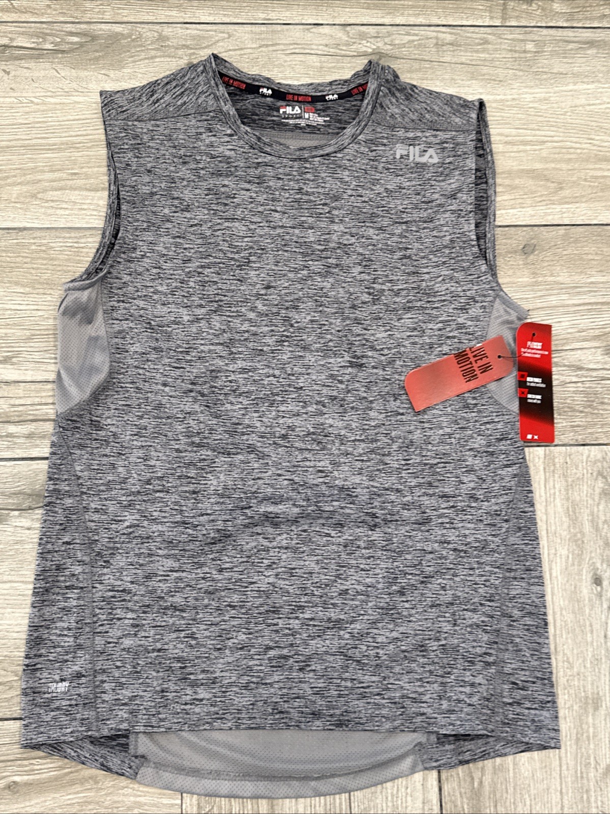 Medium Fila Provent Mesh Panels Fitted Tank Gray Twisted 2017 Performance Shirt gallery