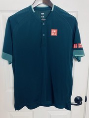 Uniqlo Roger Federer RF 2021 Qatar Doha Tennis Henley Shirt Large DRY-EX Nike