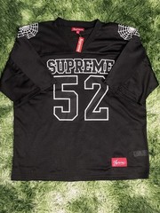 Supreme Men’s Football Jersey Black Size L V-Neck Mesh Polyester Spiderweb