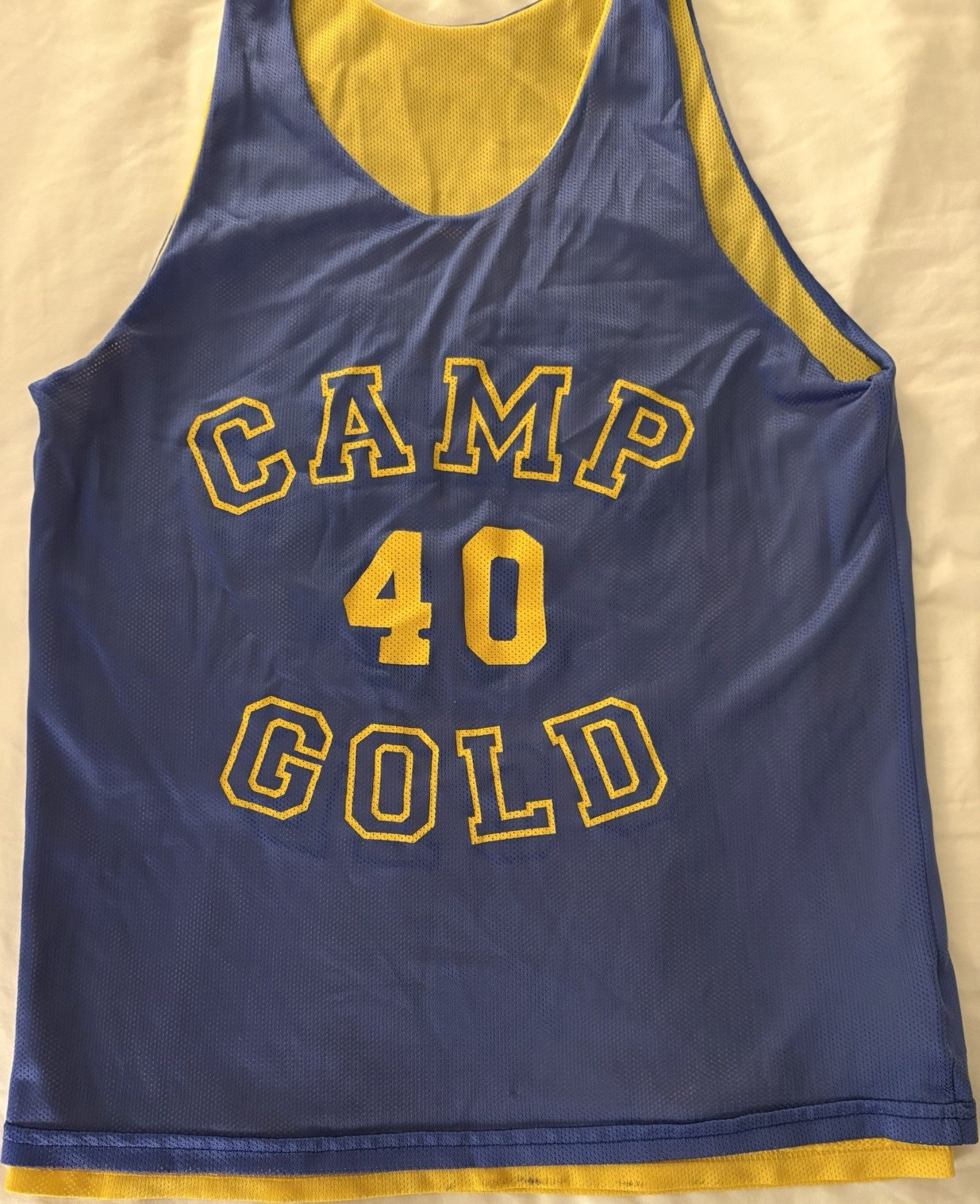 Camp Gold #40 Teamwork Athletic Apparel Reversible Mesh Breathable Jersey Tank gallery
