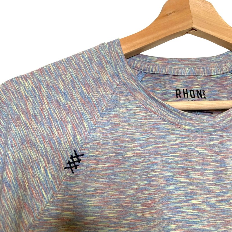 RHONE Shirt Men's Medium Beige Space Dye Reign UPF 50+ Crew Neck Short Sleeve gallery