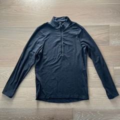 Lululemon Surge Warm 1/2 Zip Mens Small Heathered Gray Black Rulu Running Top