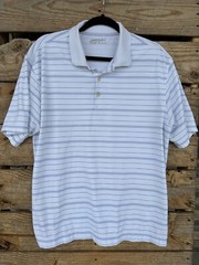 Nike Fit Dry Gold Polo Medium – White With Blue Stripes