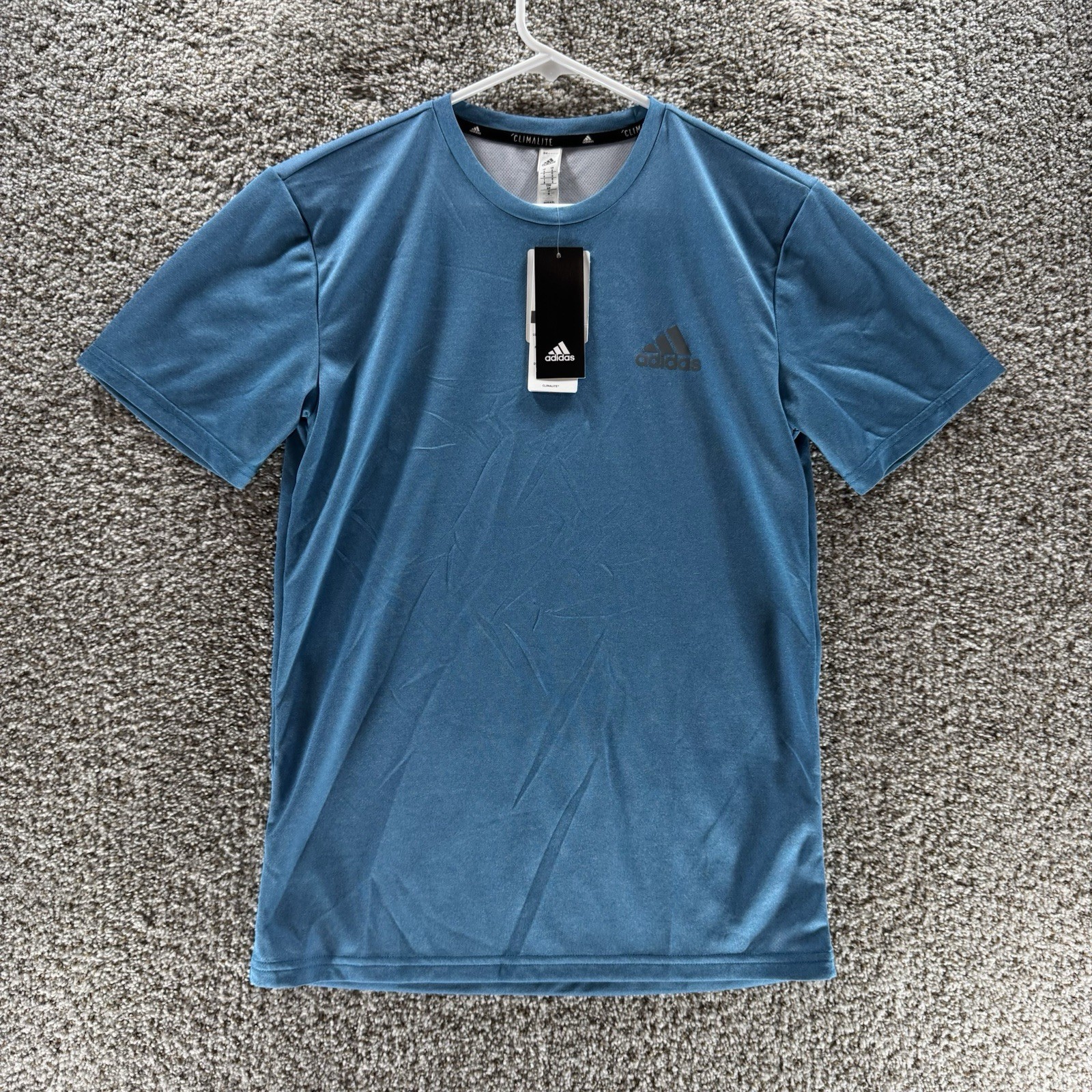 Adidas Shirt Mens Small Blue Climalite Tech Tee New With Tags Short Sleeve Adult gallery