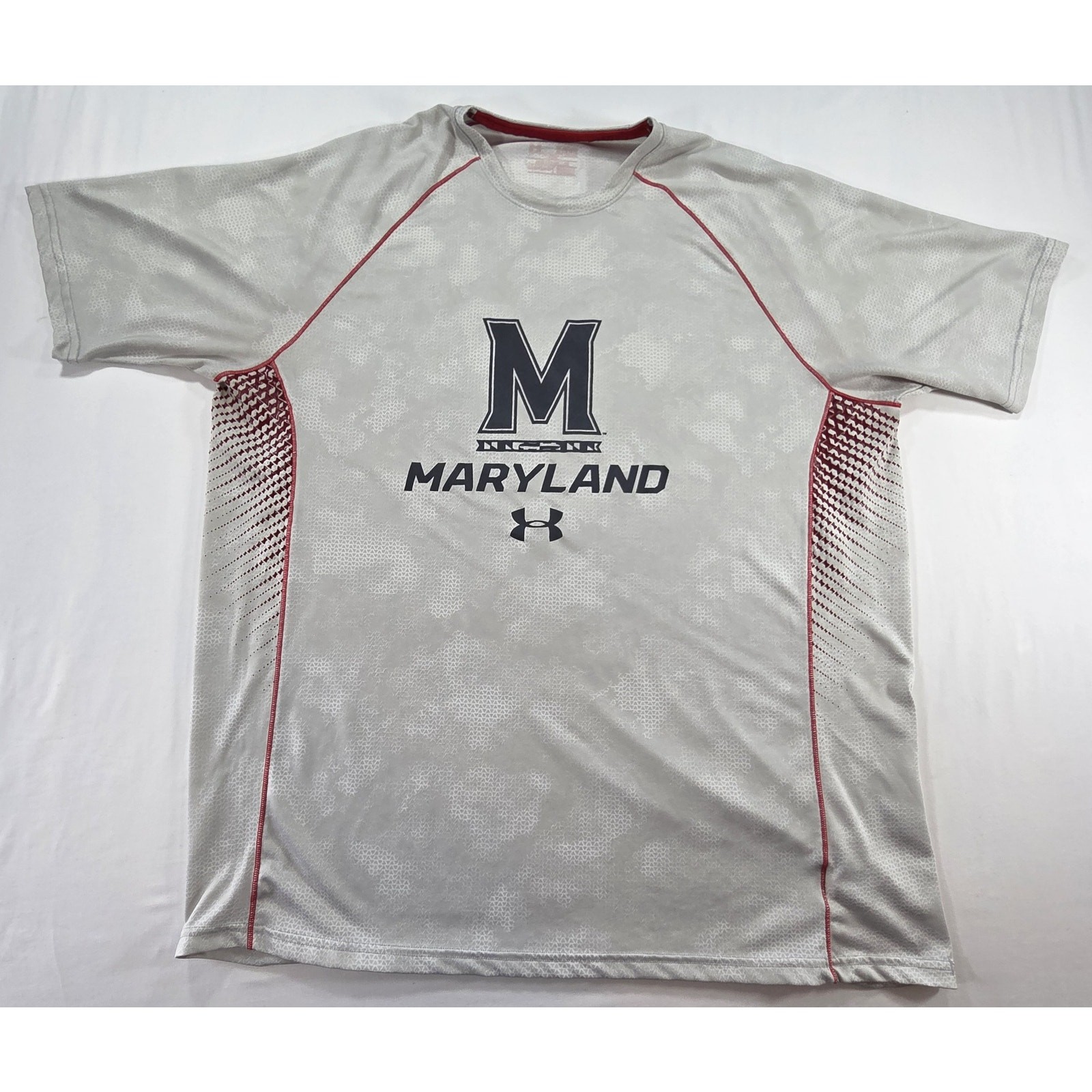 Under Armour Maryland Terrapins Performance T Shirt Gray Red Mens XL gallery