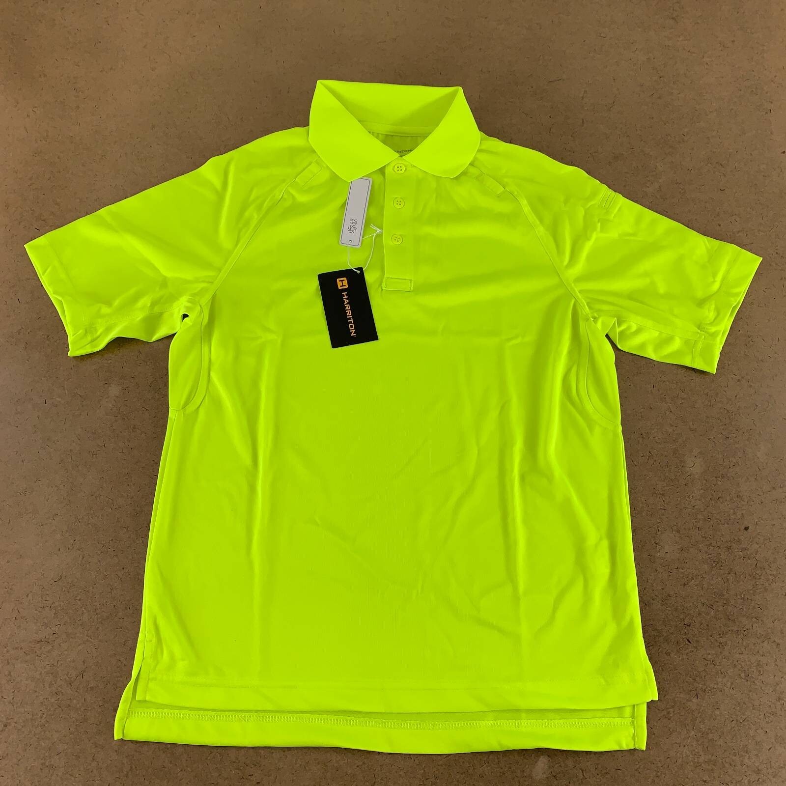 Harriton Mens Tactical Performance Polo Shirt Safety Yellow Short Sleeve S New gallery