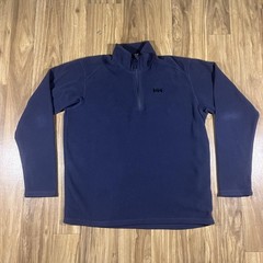 Helly Hansen Pullover Mens XL Blue Fleece 1/4 Zip Mock Neck Hiking Ski Outdoor