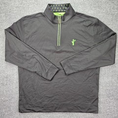 Horn Legend 1/4 Zip Pullover Men Large Gray Black Green Golf Performance Stretch