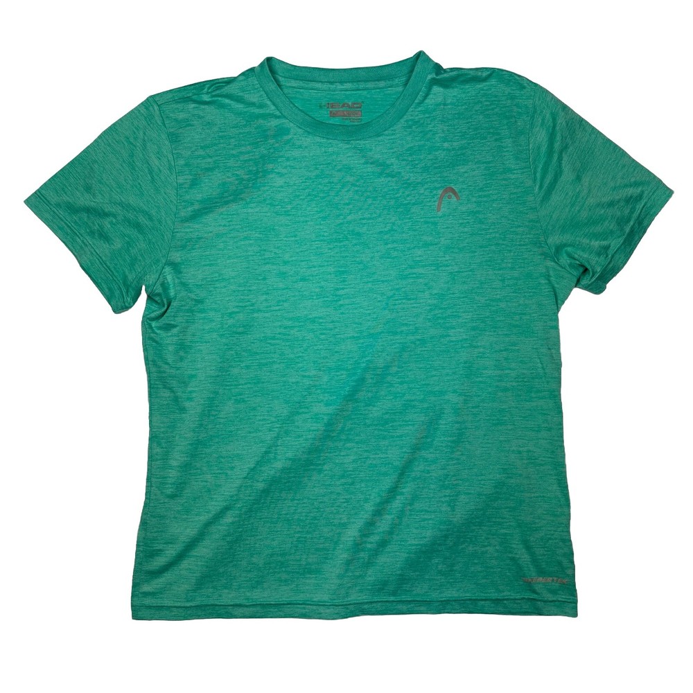 HEAD Men's Hypertek Crewneck Gym Tennis Workout Athletic Shirt Green L