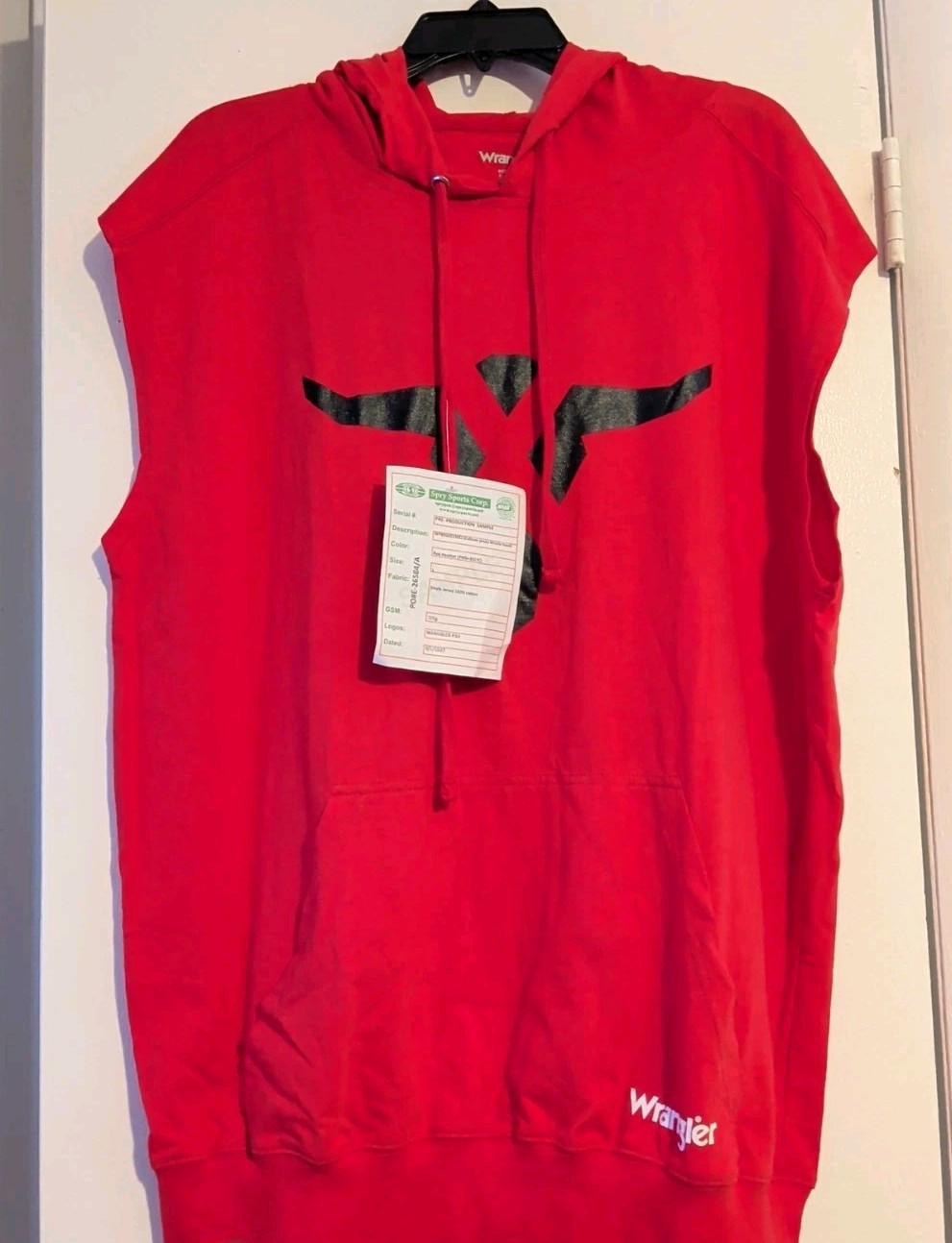 Wrangler PBR pre production sleeveless hoodie Mens muscle Gym hoodie gallery