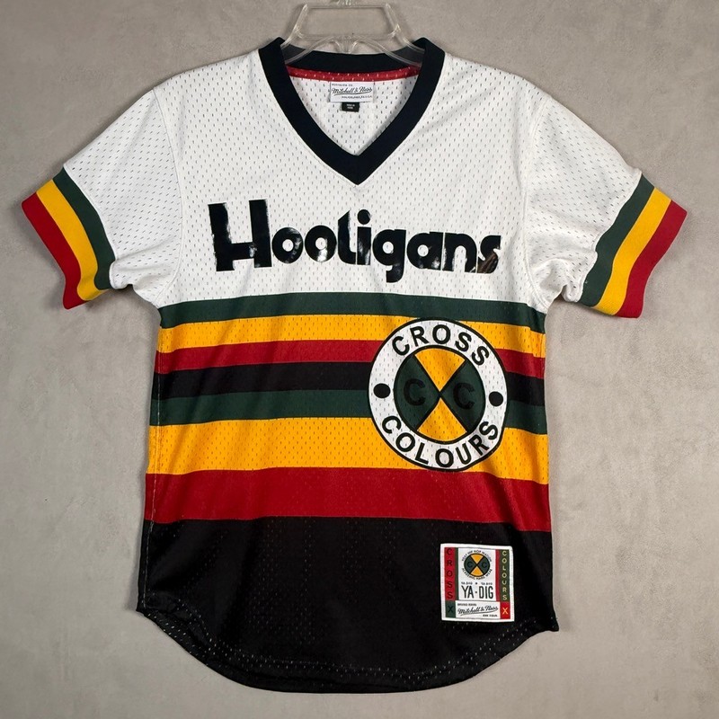 Mitchell & Ness Bruno Mars Hooligans Jersey S/M Cross Colours 24K Magic Tour A9 gallery