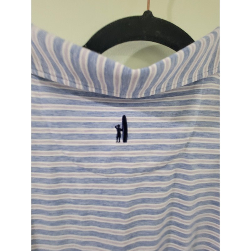 Johnnie-O Declan Striped Top Shelf Performance Golf Polo Blue Mens Size 2XL gallery