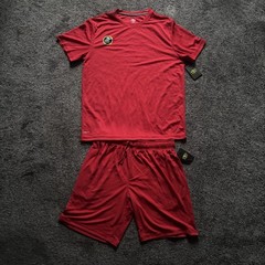 Athletic Works Men’s Medium Red 2PC Set: Dri-Works Quick Dry Shirt & Mesh Shorts