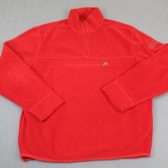 Polo Sport Ralph Lauren Pullover Mens Large Red Polartec Fleece 1/4 Zip Pocket