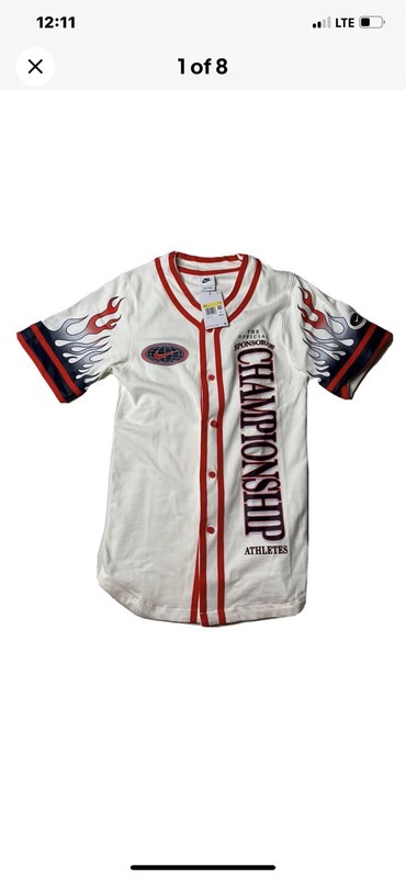Nike Baseball Button Shirt Flames Championship DV9642-133 Mens SZ Small New gallery