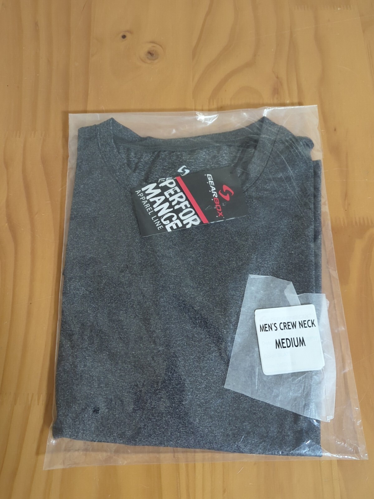 Gearbox Pickleball Men's Active Crew Shirt w Logo Medium New NWT Dark Grey gallery
