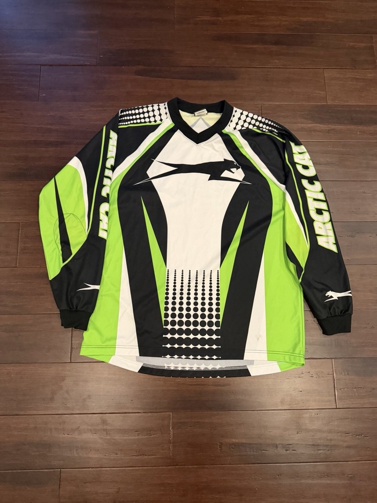 Arctic Team Arctic Cat Men’s Large Long Sleeve Jersey Shirt Graphic Green