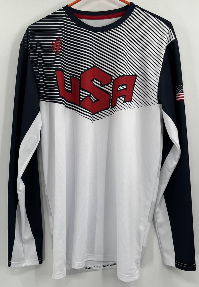 Siege Sports Men’s Compression Long Slv USA National Football Team Shirt Sz XL