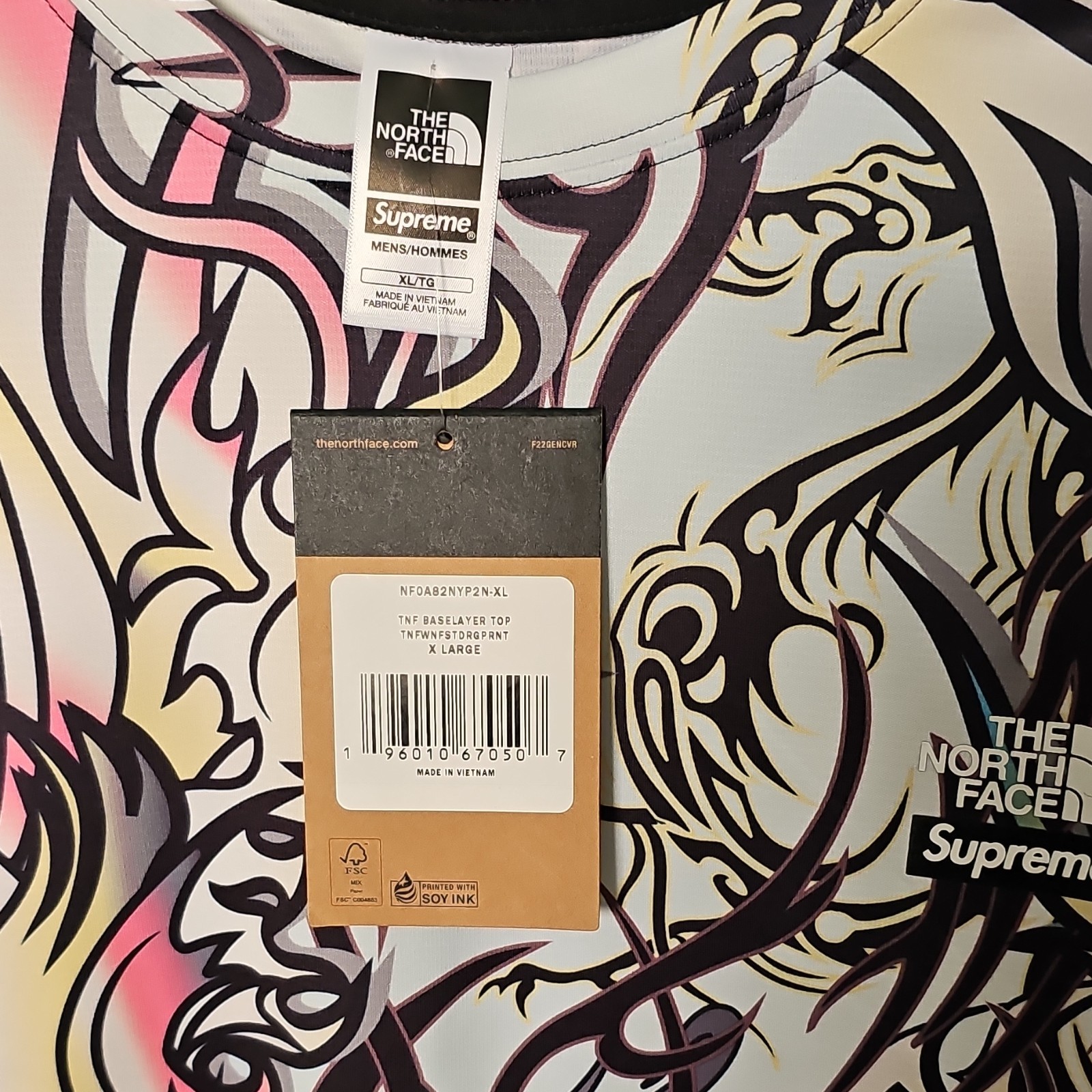 The North Face Supreme TNF Base Layer Top Graphic Print Multicolor XL Men's Lon… gallery