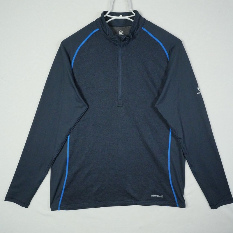 Merrell Mens Quarter Zip Pullover Select Performix Wick Navy Blue Size Large gallery