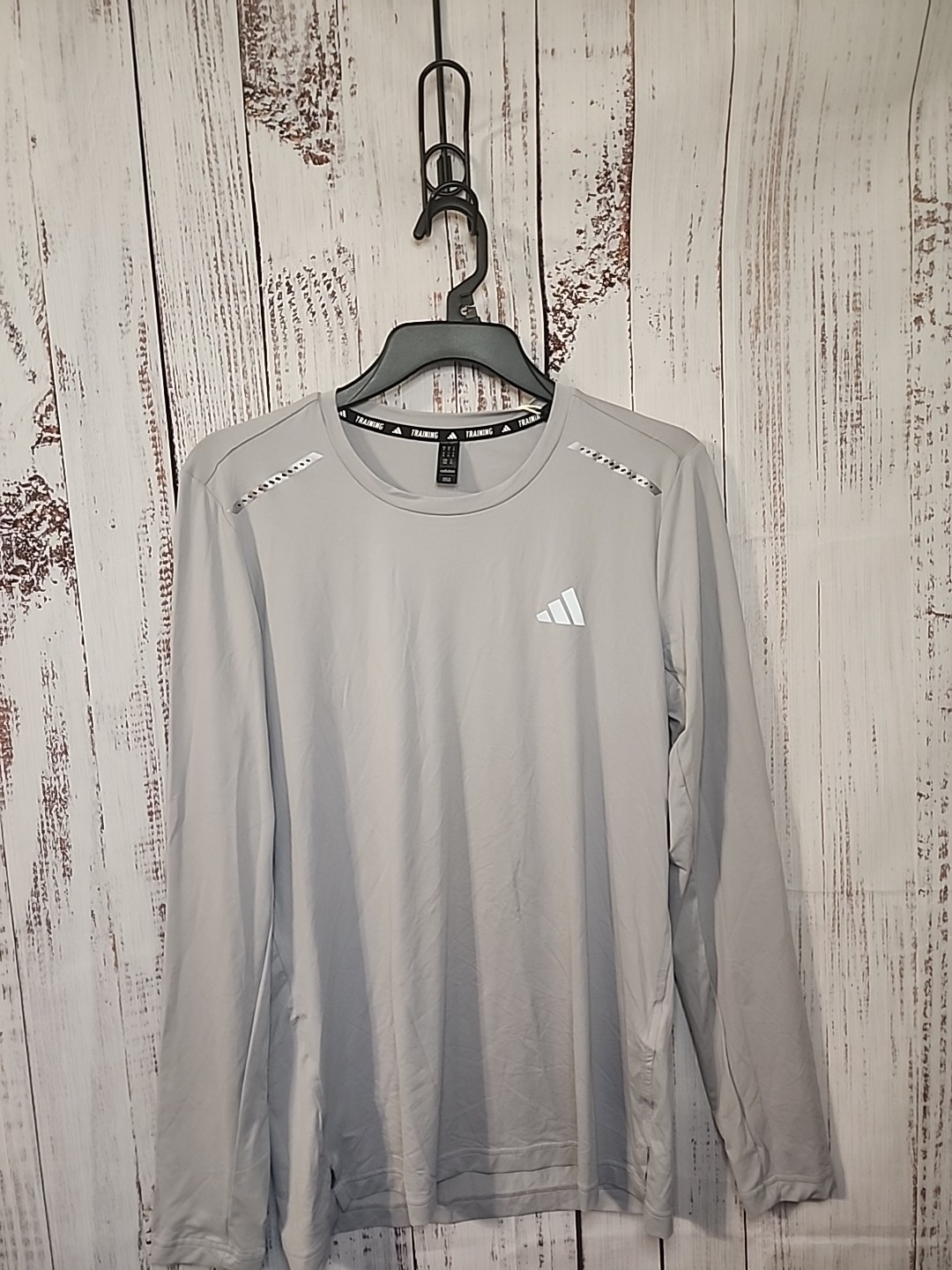 Adidas Men's Techfit Long Sleeve Training Shirt Grey NWT JJ165 gallery