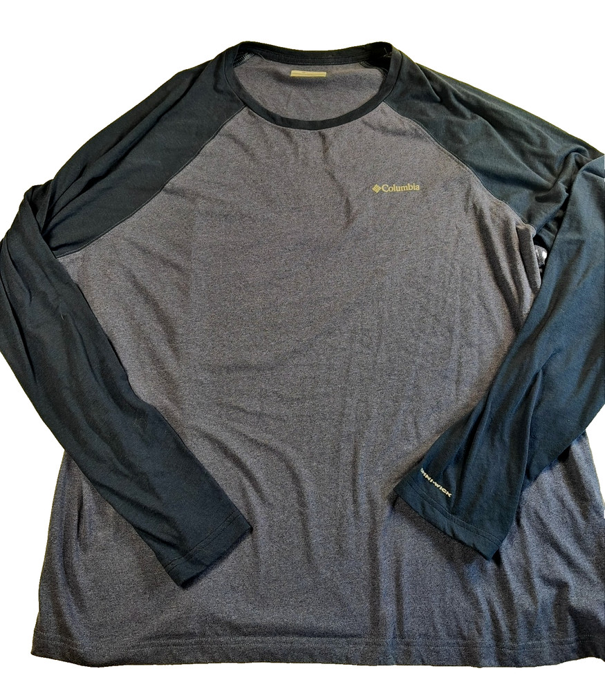 Columbia Omni Wick Tshirt Long Sleeve Two Tone Gray / Black 3XL