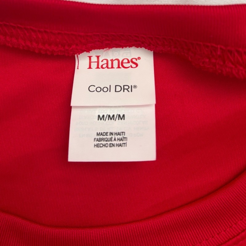 Hanes Cool Dri Long Sleeve T Shirt Red Crew Neck Athletic Performance M NWOT gallery